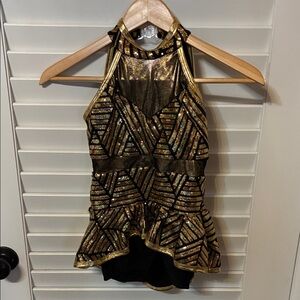 A Wish Come True Gold and Black Kids dance costume
